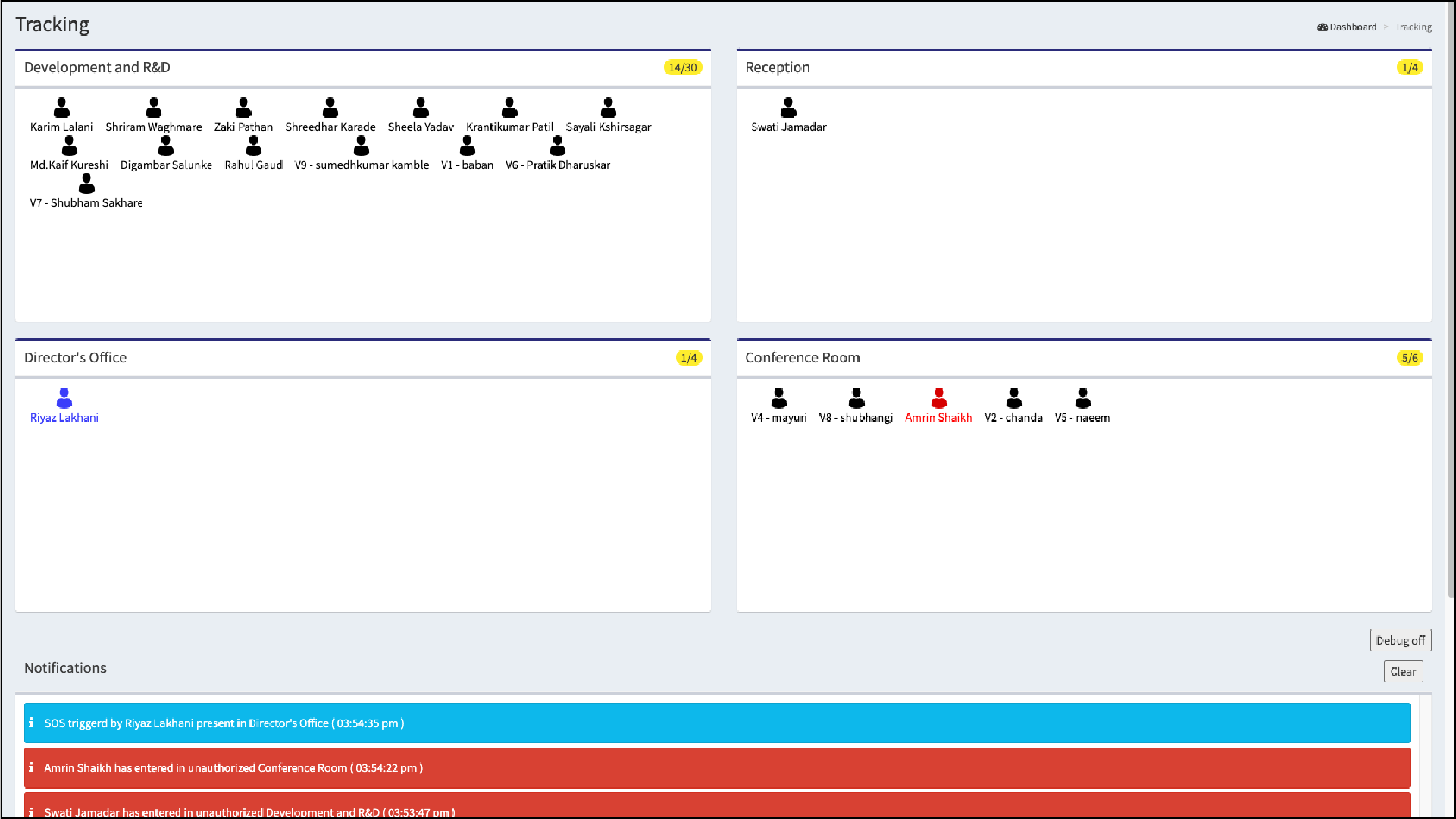 Tracking manpower in real time