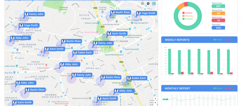 security patrol gaurd location map